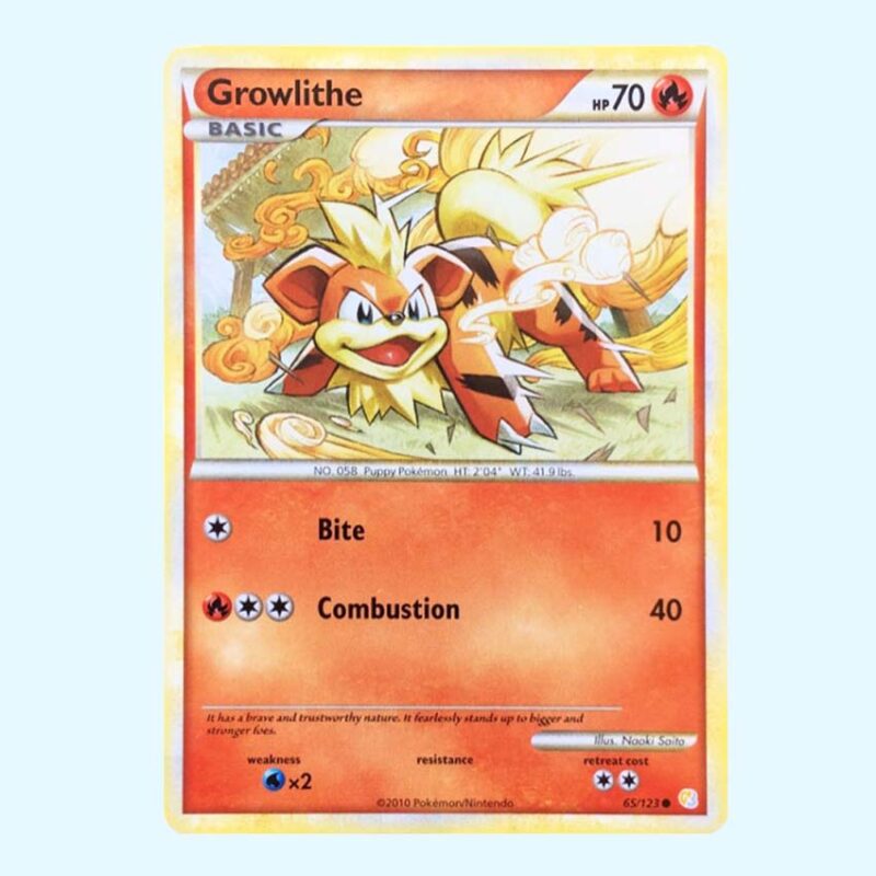 Growlithe 65 Or HeartGold Argent SoulSilver