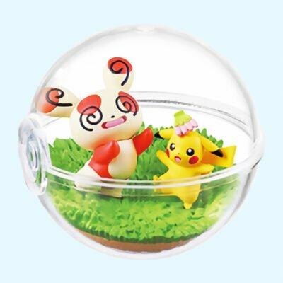 Pokémon - Terrarium Happy - PIKACHU & SPINDA - Figurine Figure - Re Ment