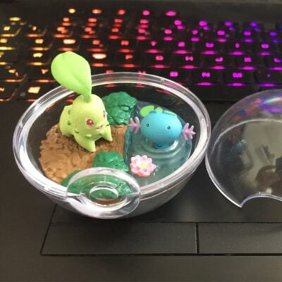 CHIKORITA & WOOPER - Terrarium 5 - Figurine Pokémon - 6cm