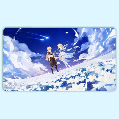 Genshin Impact - Playmat - TRAVELERS - Twin Stars on Floral Sea - Tapis Mouse Pad - 70cm BIG