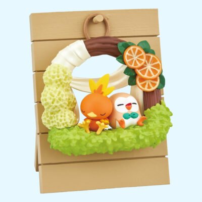 Pokémon - Happiness Wreath - TORCHIC & ROWLET - Figurine Figur - Re Ment