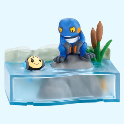 Pokémon - Nonbiri Time Take a Break in the River - CROAGUNK - Figurine Figur - Re Ment